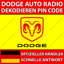 ✅DODGE RADIO DEKODIEREN PIN CODE FÜR ALLE MODELLE VP 1 VP2 UCONNECT 5 7 8.4 12✅