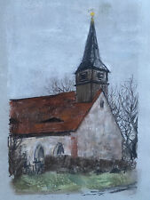 FRANZ EHMKE 1928-2018 DDR MALER PASTELL KIRCHE BERLIN PANKOW BLANKENFELDE SIGN