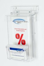 Flyerbox mit Visitenkartenbox mit Deckel wetterfest , DIN LANG,Prospektbox,1/3A4