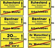 Schild Ruhestand Rentner -