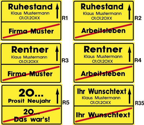 Schild ruhestand rentner - ruhestand,