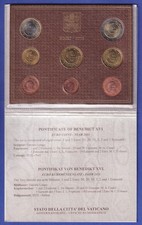 Vatikan Euro-Kursmünzensatz 2011 Papst Benedikt XVI. 8 Münzen im Folder