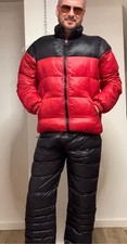 Alcott Glanznylon Steppjacke XXL – rot schwarz – Spaß – Jackentausch möglich