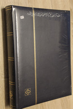 Leuchtturm Comfort Briefmarkenalbum - 64 schwarze Seiten  - ungeteilt - blau