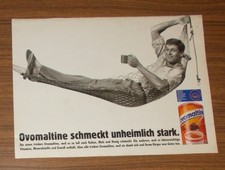 Seltene Werbung OVOMALTINE schmeckt unheimlich stark - Hängematte 1988