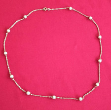 wunderschöne 585 Gold Kette  Perlen Collier 60 cm 9,31  gr schwer