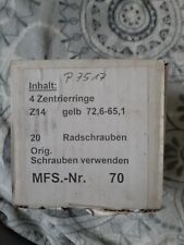 4x Zentrierringe 72,6 x 65,1 / 72 6 auf 65 1 Gelb In OVP