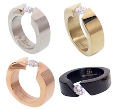 Edelstahlring Damen Spannring