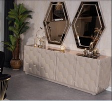 Sideboard Spiegel Anrichte Schrank 3tlg. Konsolentisch Edle Design Konsole Holz