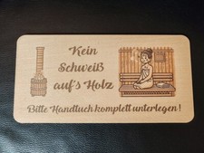 Saunaschild "Kein schweiß auf s Holz" Sauna Hinweisschild Holzschild Handtuch