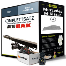 Für MERCEDES M-Klasse Typ W163 Anhängerkupplung starr +eSatz 7pol uni. 98- NEU