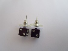 OHRSTECKER LILA SPIELWÜRFEL MIT STRASS ca. 0,6 CM cm