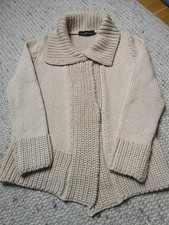 dicke Strickjacke von Kathleen Madden, Gr.M, beige, Grobstrick, 
