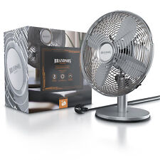 Brandson Ventilator 25cm Tischventilator 30W Silber Oszillation