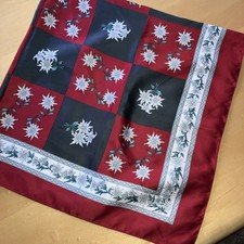 Damen Trachtentuch glänzend rot grau