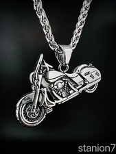 Motorrad Harley Anhänger Edelstahl Halskette Herren Sport Schmuck Biker K402B