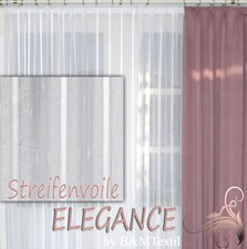 Hochwertige Gardine Fertiggardinen Streifen Voile Store Vorhang nach Maß ELEGANZ