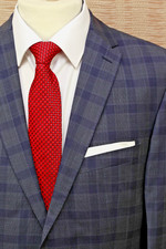 Pierre Cardin Luxus Anzug Gr : 50 / Blau - Grau  / Slim fit/ Super 100 / 429 €