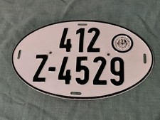 ALTES ZOLLKENNZEICHEN OVAL NUMMERNSCHILD EXPORT DEUTSCHLAND WOLFSBURG