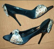 High Heels, Peeptoes ,schwarz Satin, Schleife hinten, Gr. 40, ungetragen 