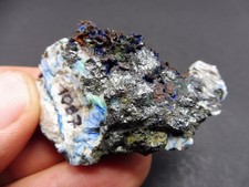 Tetraedrit, Azurit xx, Steinbruch Winterberg, Bad Grund, Harz, Deutschland