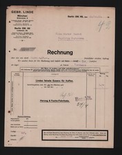 BERLIN MÜNCHEN, Rechnung 1912, Gebrüder Linde Lindes feinste Essenz für Kaffee