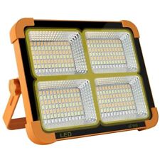 1000W LED Baustrahler Akku Strahler Solar Arbeitsscheinwerfer Fluter Camping USB