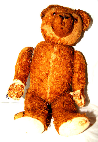 Antiker teddybär mit - antiker, teddybär,