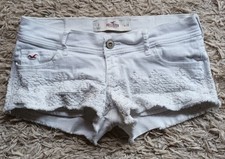 Hotpants Shorts weiß mit Kreuzstich-Muster Gr. w26 von Hollister