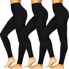 3er Pack Damen THERMO Leggings weicher Fleece Blickdicht Warm Winter Ski