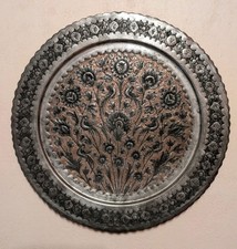Orientalischer Kupfer Prunkteller Pracht Zier Wand Teller  Orient 40 cm 