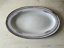 Altes ovales Emaille Tablett