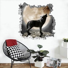 Mond wolf 624 mauer murals - 3d,