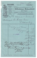 Antike Rechnung Hildesheimer Fahnenfabrik A. Dreyer, Kunststickereianstalt, 1907