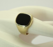 ♦♦ Ring in 8 kt 8k 333 er Gelb Gold mit Onyx Onix Gr. 61 Goldring Siegelring