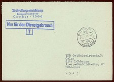 DDR Dienstbrief Strafvollzug 2-Sprachen-Stempel COTTBUS/CHOSEBUZ 1988 [610]