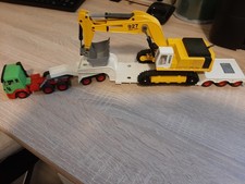 Siku Mercedes LKW  Tieflader und Liebherr Bagger  