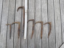 6 Stück historische, handgeschmiedete Hakennägel - Mauerhaken - Dachstuhl