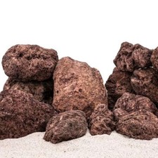 Aquarium Natursteine Lavastein rot 15 Kg Mix Größe M bis XL Steine Deko Lava