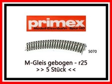 ֎ 5X PRIMEX - 5070 - M-GLEIS GEBOGEN - R25 - MODELLEISENBAHN - H0 - TOP ֎