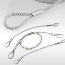 Warensicherungsseile in PVC Ummantelung Warensicherung 2 Ösen Schlaufe Stahlseil