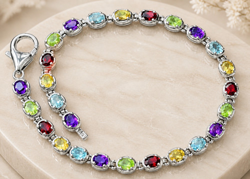 Armband silber 925 - 925, granat
