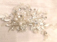 Haarschmuck Hochzeit Silber  Strass für die Braut Prinzessin Fasching Karneval 