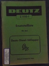 Deutz Schlepper D 15 Ersatzteilliste