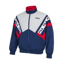Fila Damen Jacke M Weiß Windbreaker Training Jacke Vintage Windjacke Retro