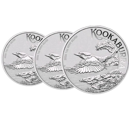 1oz silbermünze kookaburra - 3x,