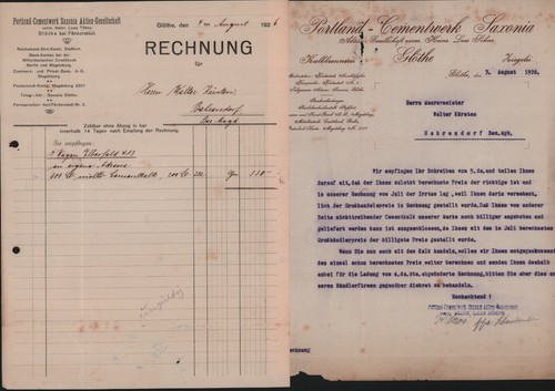 Glöthe rechnung 1926 - 2,
