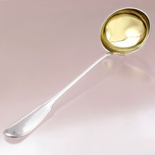 Suppenkelle Schöpfkelle Augsburger Faden 800er Silber