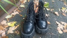 ♥️?❣️‼️Boots  38 Schwarz Plateau Robust Stiefel Trendy?♥️