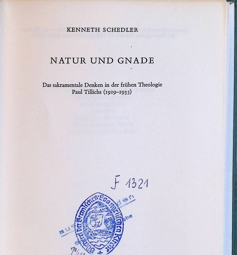 Natur und gnade das - natur, :